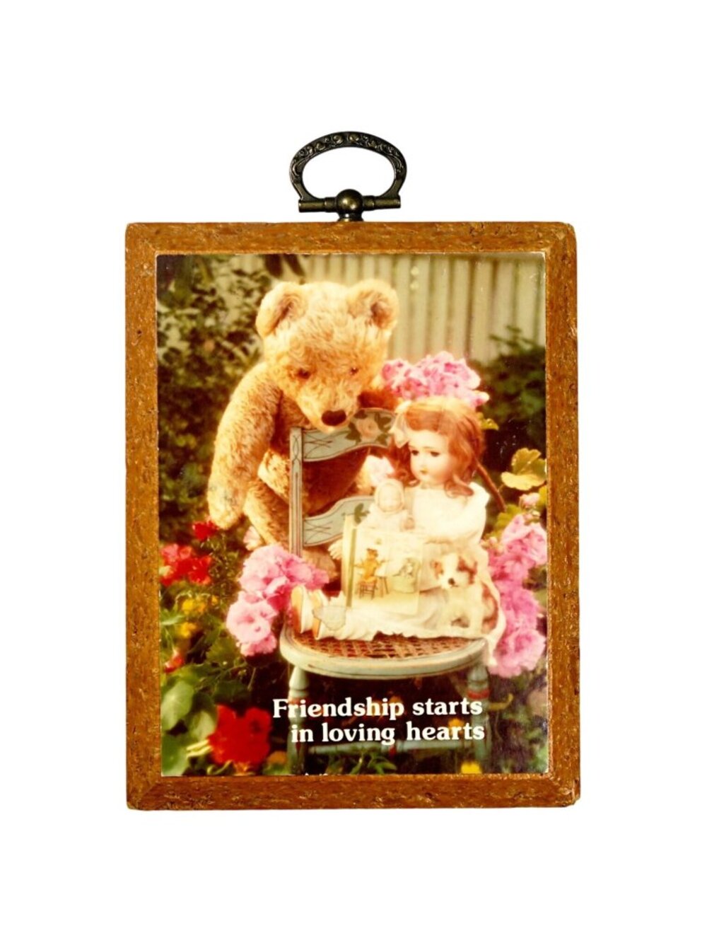 Paula’s Impressions 1984 Friendship Wall Plaque – Teddy Bear & Doll Photo